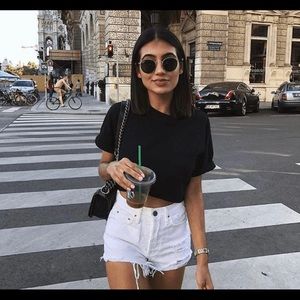 White Levi 501 Shorts